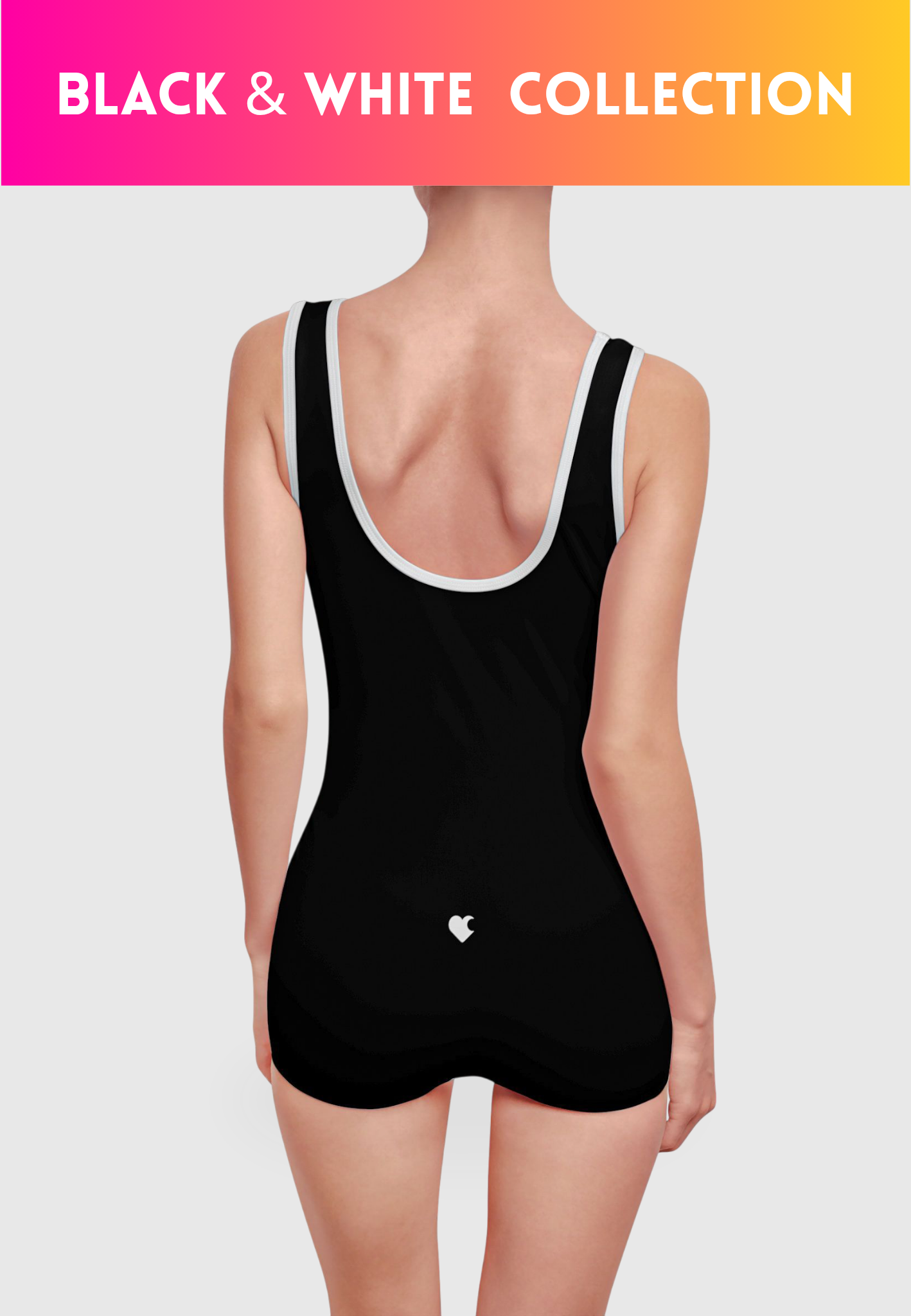 Boyshort Swimsuit | Black & White Collection